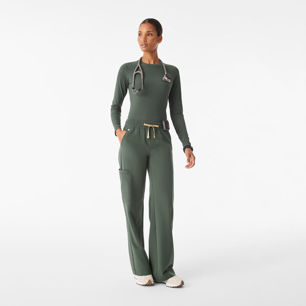 Women's Moss Isabel Ruched Mid-Rise Wide-Leg - Scrub Pant™