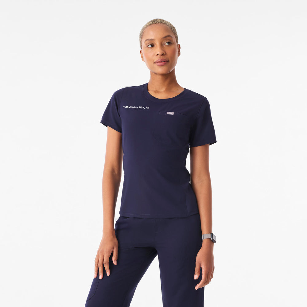 Women's Navy Eliza Slim - Scrub Top