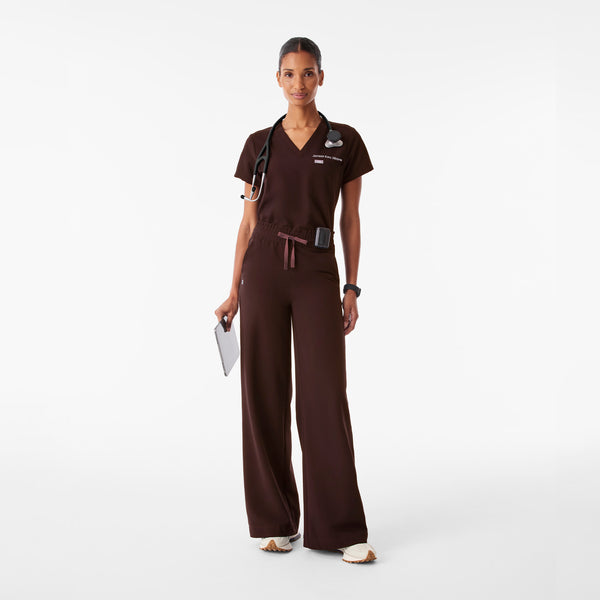 Women's Espresso Allison High-Rise Ultra-Wide-Leg - Tall Scrub Pant