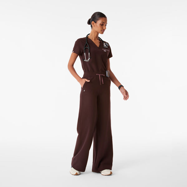 Women's Espresso Allison High-Rise Ultra-Wide-Leg - Tall Scrub Pant