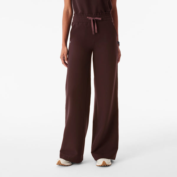 Women's Espresso Allison High-Rise Ultra-Wide-Leg - Tall Scrub Pant