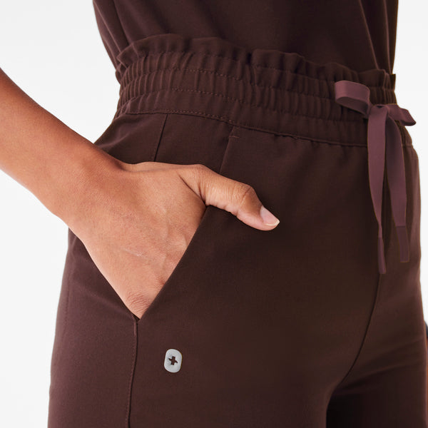 Women's Espresso Allison High-Rise Ultra-Wide-Leg - Tall Scrub Pant