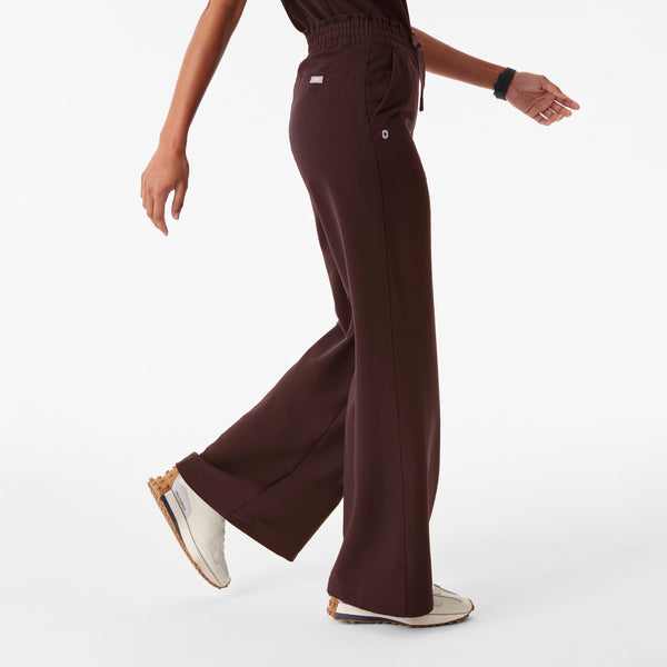 Women's Espresso Allison High-Rise Ultra-Wide-Leg - Tall Scrub Pant