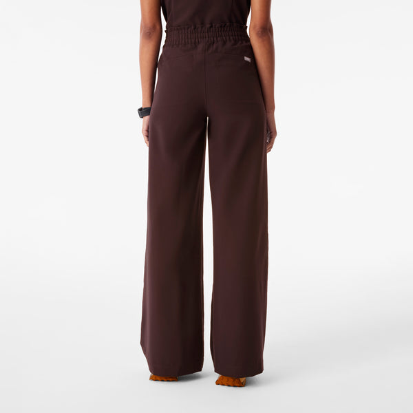 Women's Espresso Allison High-Rise Ultra-Wide-Leg - Tall Scrub Pant