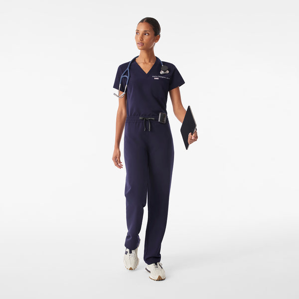 Women's Navy Livingston Ruched Mid-Rise - Straight-Leg Scrub Pant™
