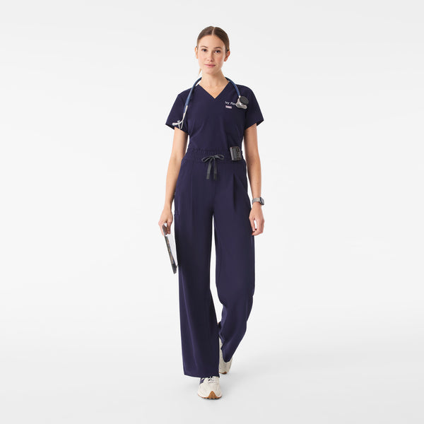 Women's Navy Ultra-High-Rise Shelby Wide-Leg - Scrub Pant
