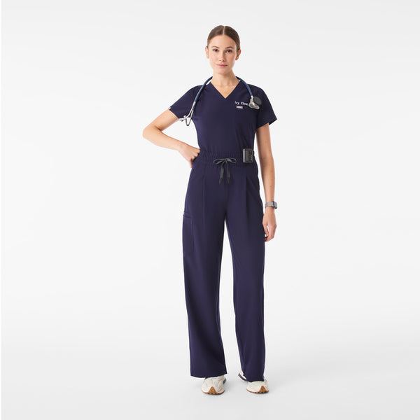 Women's Navy Ultra-High-Rise Shelby Wide-Leg - Scrub Pant