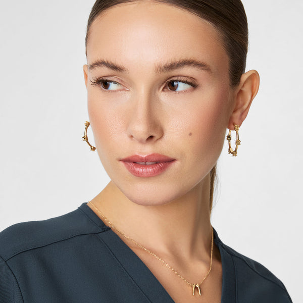 Gold Orthodontic Braces Hoop Earrings