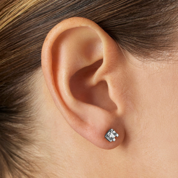 Silver Orthodontic Bracket Stud Earrings