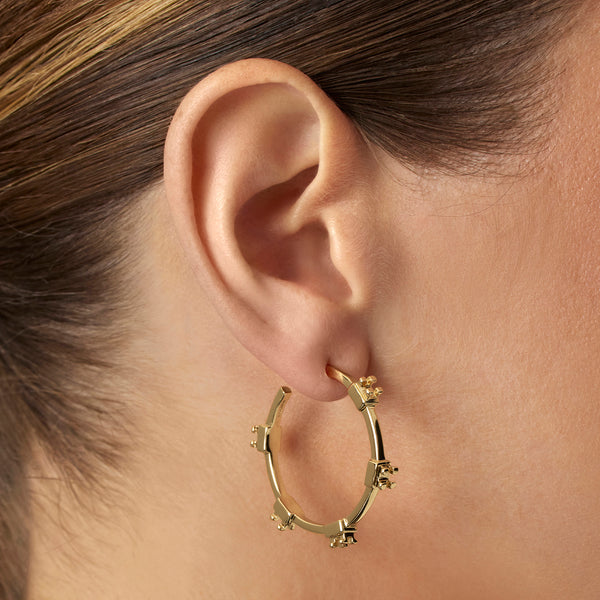 Gold Orthodontic Braces Hoop Earrings