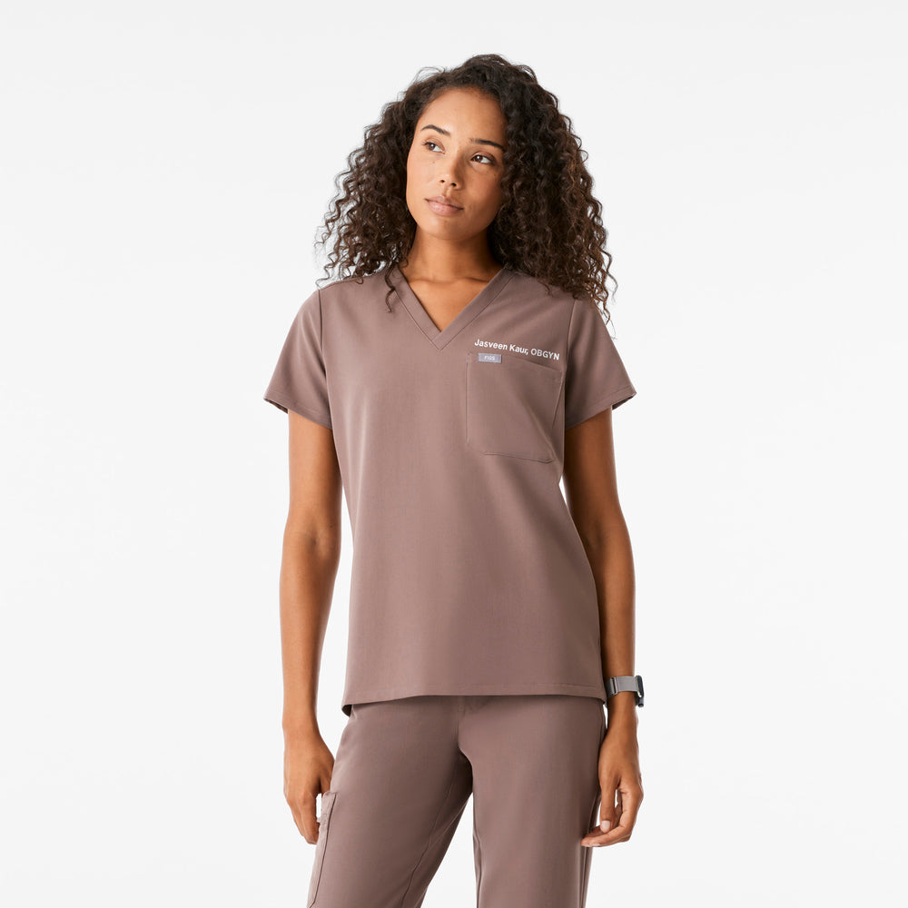 Women's Smokey Taupe Catarina - Scrub Top™