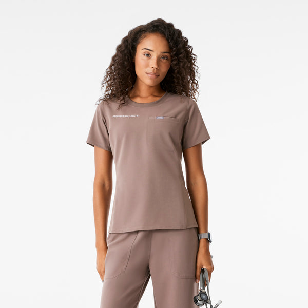 Women's Smokey Taupe Eliza Slim - Scrub Top
