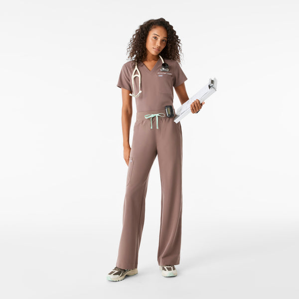 Women's Smokey Taupe Isabel High-Rise Wide-Leg - Scrub Pant