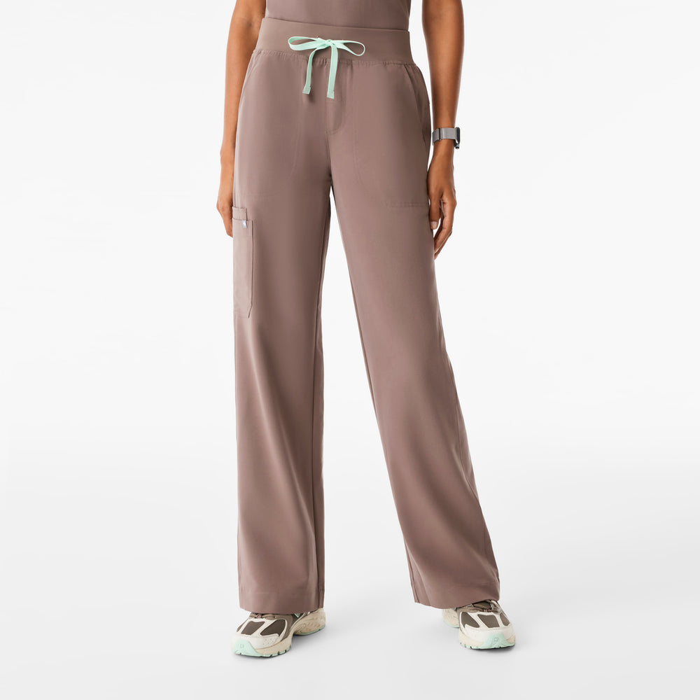 Women's Smokey Taupe Isabel High-Rise Wide-Leg - Scrub Pant