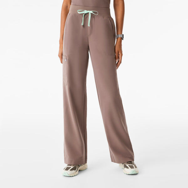 Women's Smokey Taupe Isabel High-Rise Wide-Leg - Scrub Pant