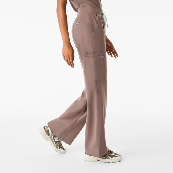 Women's Smokey Taupe Isabel High-Rise Wide-Leg - Scrub Pant