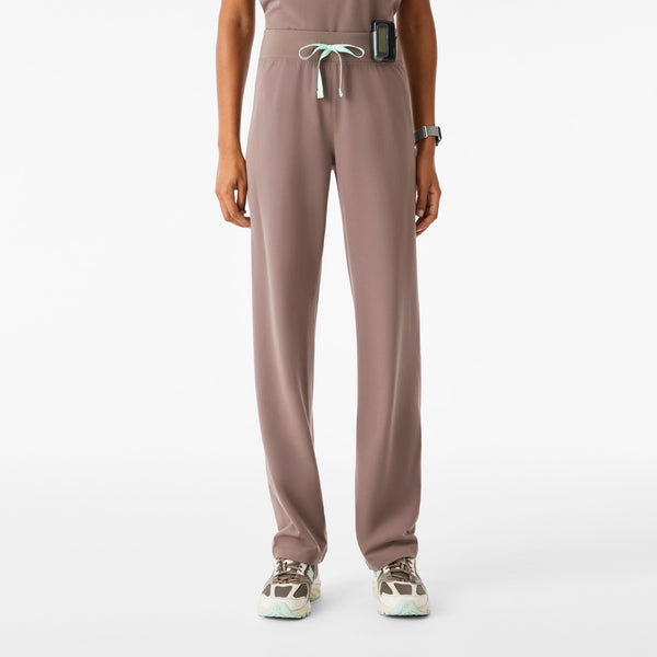 Women's Smokey Taupe Livingston High-Rise - Petite Straight-Leg Scrub Pant™