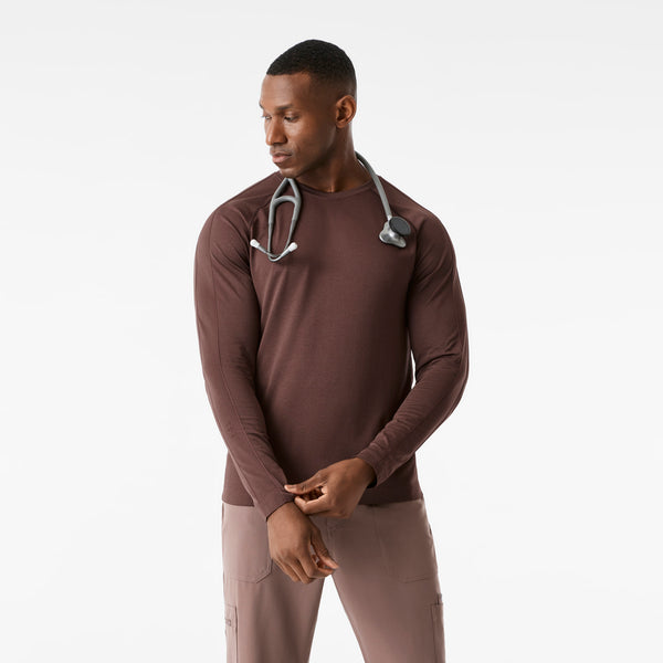 Men's Dark Smokey Taupe Makato Solid - Long-Sleeve Underscrub