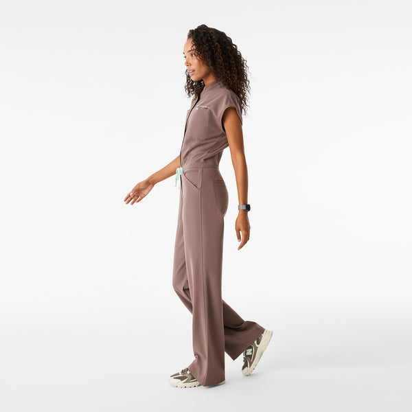 Women's Smokey Taupe Rafaela Wide-Leg - ScrubJumpsuit™