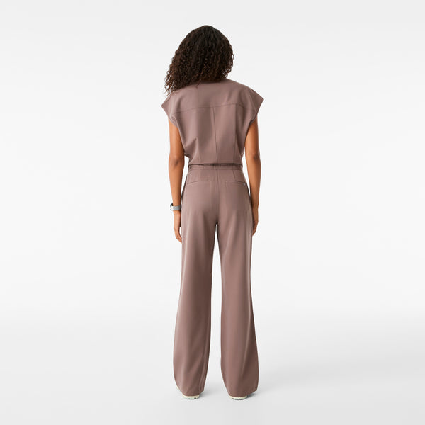Women's Smokey Taupe Rafaela Wide-Leg - ScrubJumpsuit™
