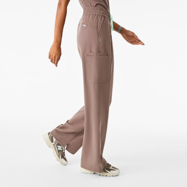 Women's Smokey Taupe Shelby Ultra-High-Rise Wide-Leg - Tall Scrub Pant