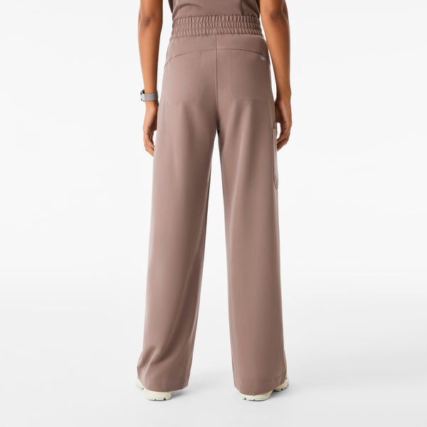 Women's Smokey Taupe Shelby Ultra-High-Rise Wide-Leg - Tall Scrub Pant