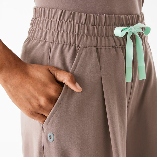 Women's Smokey Taupe Shelby Ultra-High-Rise Wide-Leg - Tall Scrub Pant