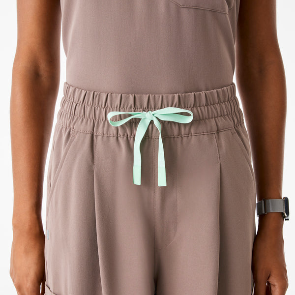 Women's Smokey Taupe Shelby Ultra-High-Rise Wide-Leg - Tall Scrub Pant