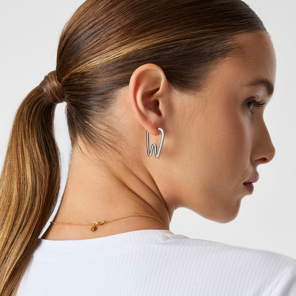 Silver Tooth Pavé Hoops