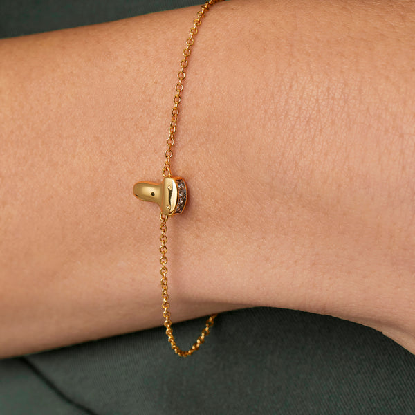 Gold Ultrasound Probe Pavé Bracelet