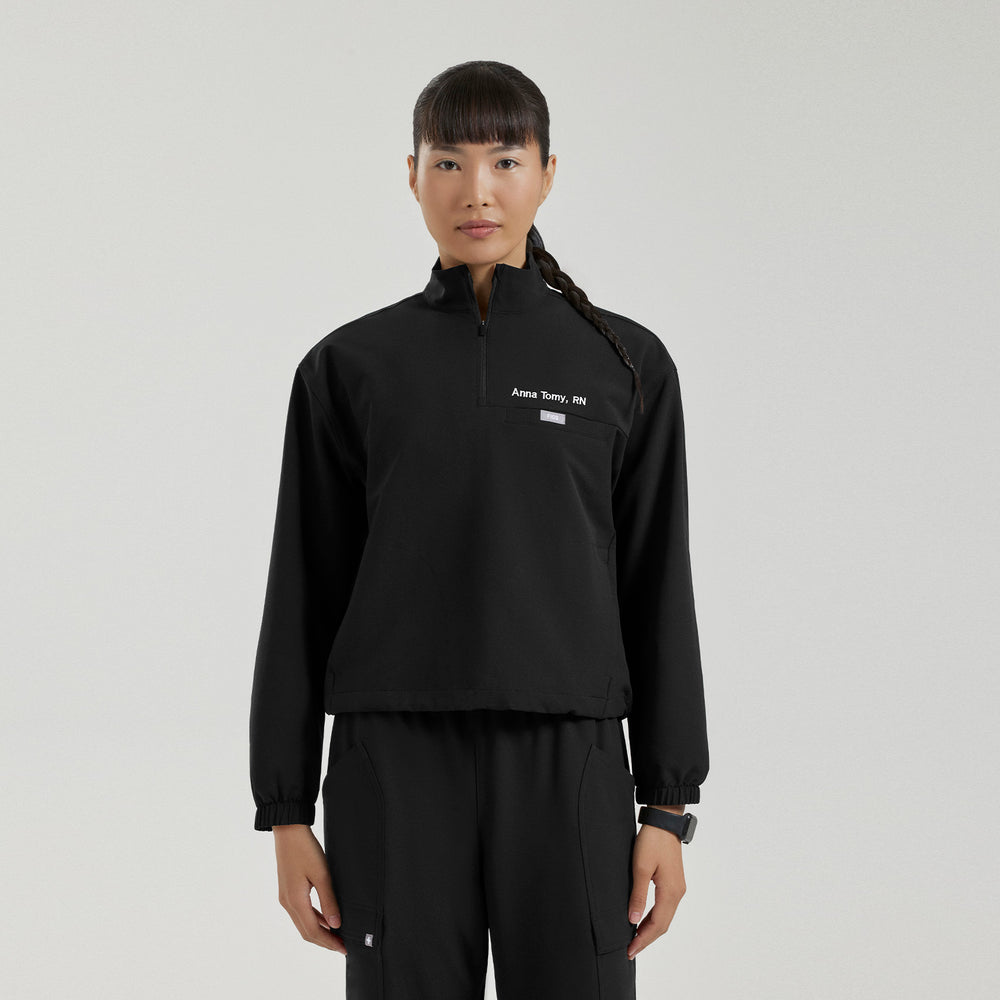 Women's Black Blakely FIBREx ¼ Zip Scrub Top
