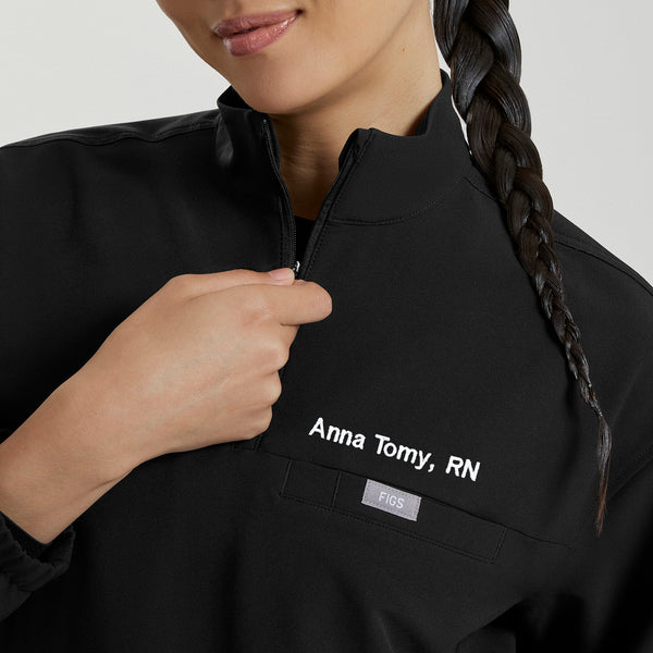 Women's Black Blakely FIBREx ¼ Zip Scrub Top