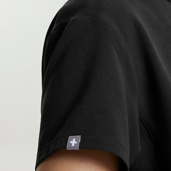 Women's Black Camrose FIBREx Mock-Neck Scrub Top