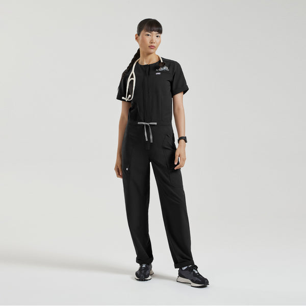 Women's Black Castella FIBREx Barrel-Leg - Tall ScrubJumpsuit™