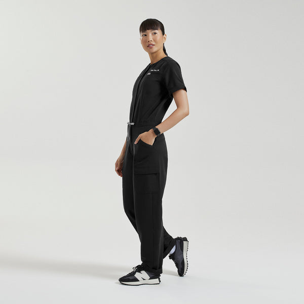 Women's Black Castella FIBREx Barrel-Leg - Tall ScrubJumpsuit™