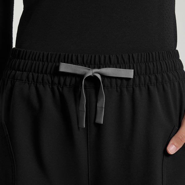 Women's Black Jenner FIBREx Barrel-Leg - Petite Scrub Pant