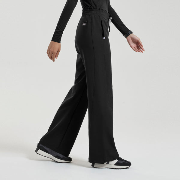 Women's Black Mina FIBREx High-Rise Wide-Leg - Scrub Pant