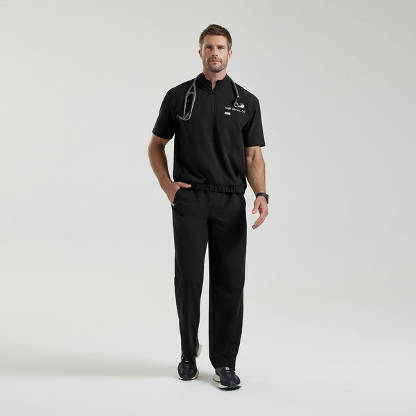 Men's Black Quincy FIBREx Mock-Neck Scrub Top