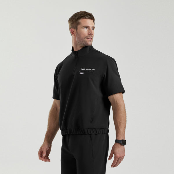 Men's Black Quincy FIBREx Mock-Neck Scrub Top