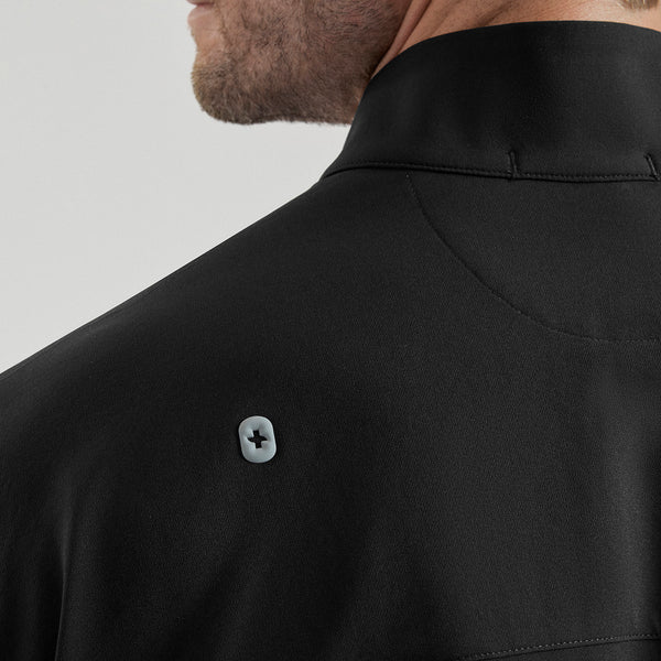 Men's Black Quincy FIBREx Mock-Neck Scrub Top