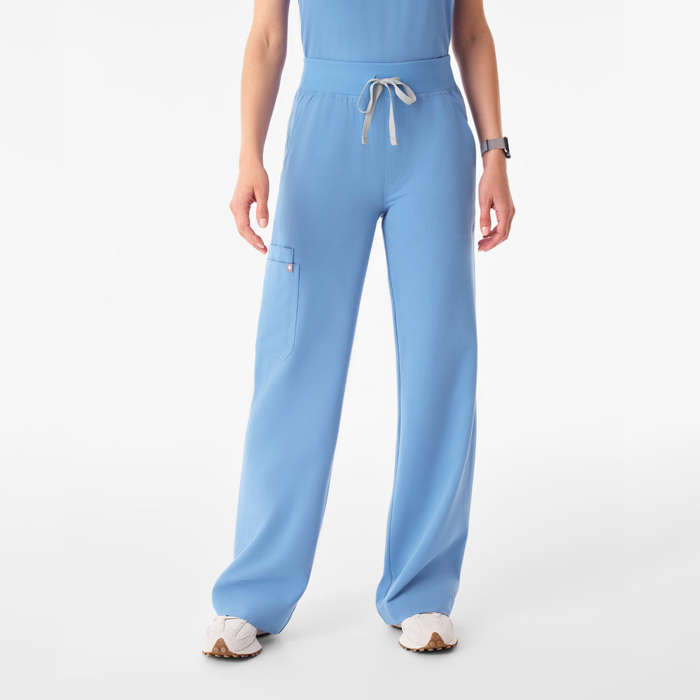 Women's Ceil Blue Isabel High-Rise Wide-Leg - Scrub Pant