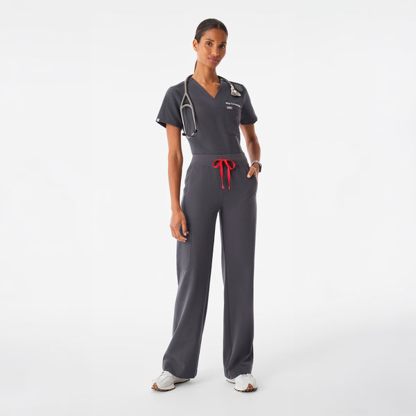 Women's Charcoal Isabel High-Rise Wide-Leg - Tall Scrub Pant