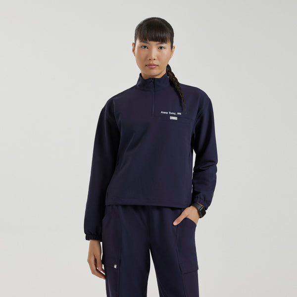 Women's Navy Blakely FIBREx ¼ Zip Scrub Top