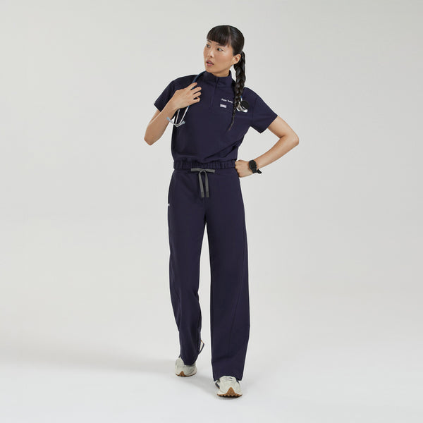 Women's Navy Camrose FIBREx Mock-Neck Scrub Top
