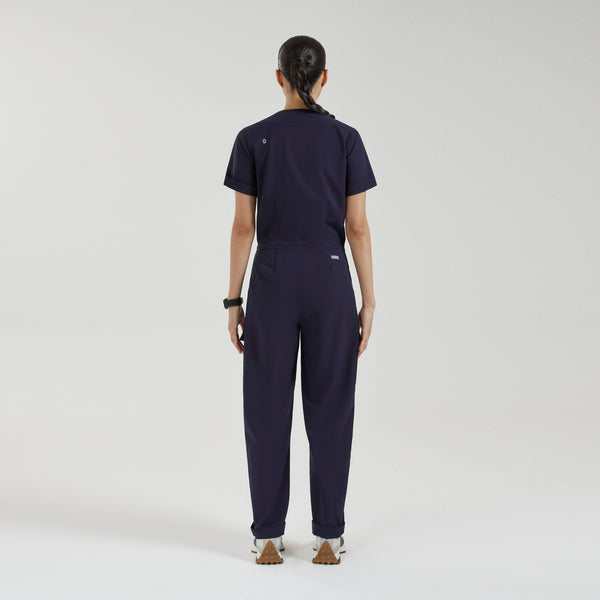 Women's Navy Castella FIBREx Barrel-Leg - Petite ScrubJumpsuit™