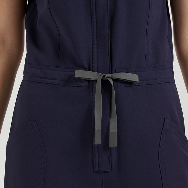 Women's Navy Castella FIBREx Barrel-Leg - Petite ScrubJumpsuit™