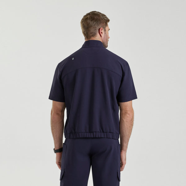 Men's Navy Quincy FIBREx Mock-Neck Scrub Top