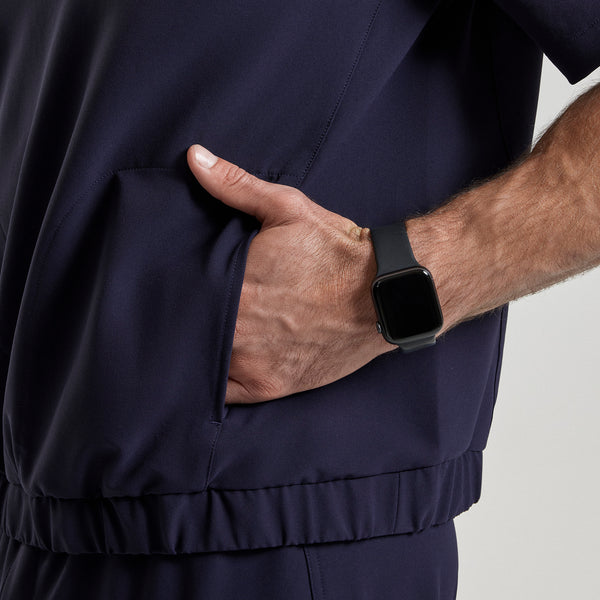 Men's Navy Quincy FIBREx Mock-Neck Scrub Top