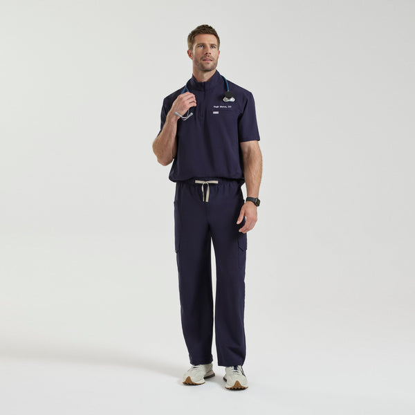 Men's Navy Quincy FIBREx Mock-Neck Scrub Top