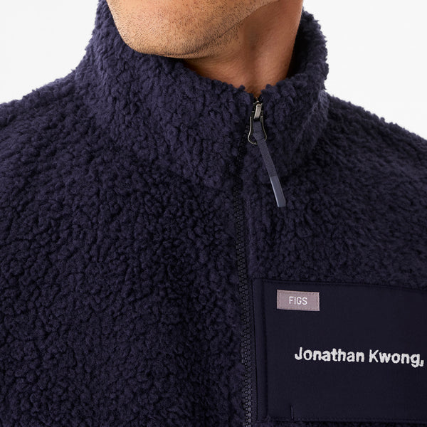 Men's Navy High-Pile Vest